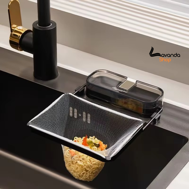 Support de Filtre d'Evier Cuisine + 50 Filets de rechange Offerts