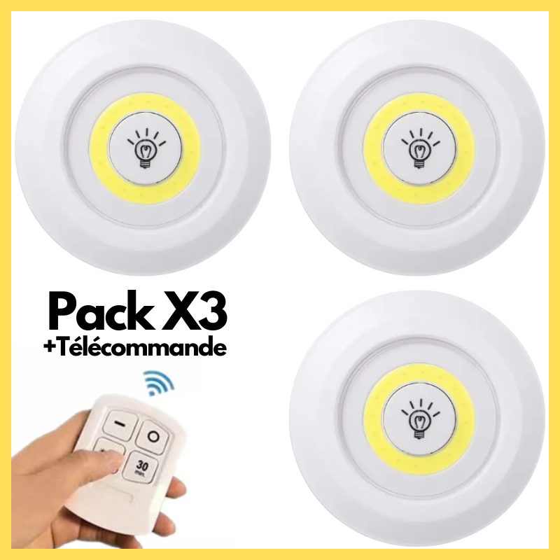 Pack 3 Lampes  Led + Télécommande